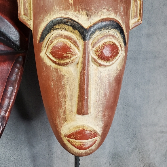 HandCrafted Wooden Tribal Masks on stands Made in Ghana - Picture 3 of 11
